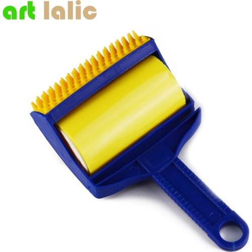 2Pcs/ Set Reusable Sticky Tool Picker Cleaner Lint Roller Pet Hair Remover Brush Clothing Carpet Furniture