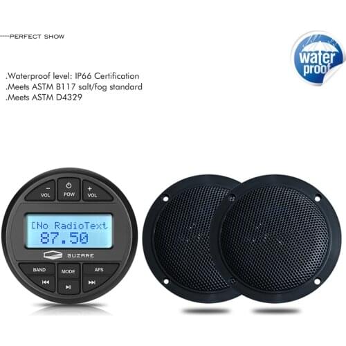 Marine Bluetooth Stereo Marine Audio System Radio FM AM Receiver MP3 Player+4inch Waterproof Speaker For RV ATV Boat Motorcycle