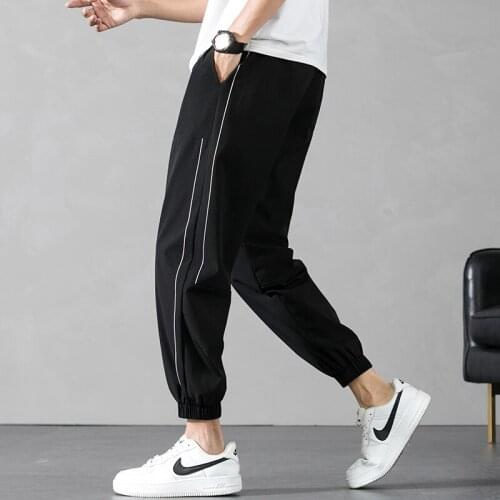 Mens Joggers 2021 Mens Summer New Casual Trousers Sports Casual Pants Mens Nine-point Pants