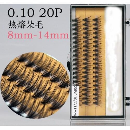New 8/9/10/11/12/13/14mm Natural Soft Hot Melt False Eyelash Extension Deluxe Lashes VOLUME Flase Eyelashes Fans 3d Eyelashes