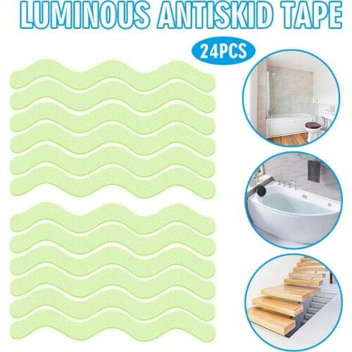 Bathtub Shower Stickers Luminous Anti Skid Tread Tape Safety Warning Tape Adhesive Stickers Non Slip Glow In The Dark Strip