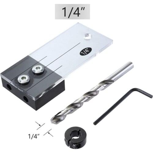 Dowel Jig Acrylic Hardened Steel Pocket Hole Jig 1/4 Inch Drill Guide Locator