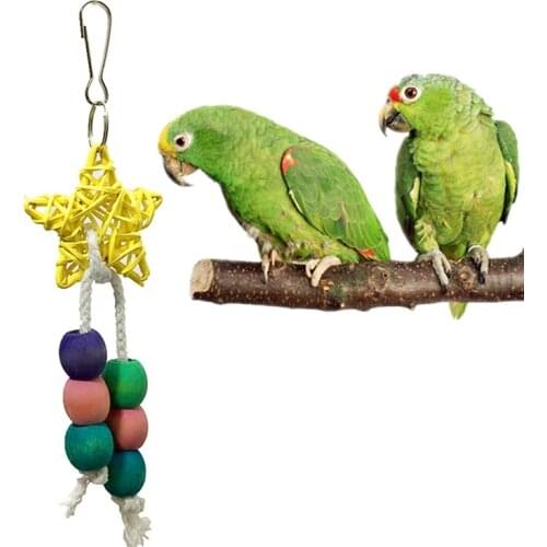 Natural Wooden Parrots Toys And Bird Accessories For Pet Toy Swing Stand Budgie Parakeet Cage Birds Chew Toys