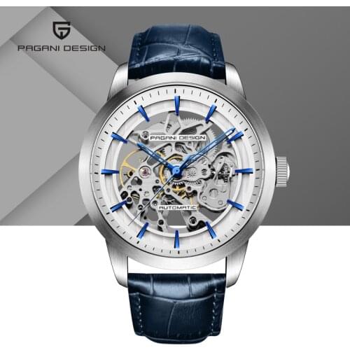 PAGANI DESIGN Brand Hot Sale 2020 Skeleton Hollow Leather Mens Wrist Watches Luxury Mechanical Male Clock New Man Gift PD-1638