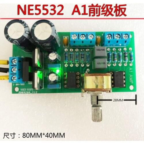 NE5532 front/music A1 preamplifier board, fax tones, enthusiast amp DIY production kit