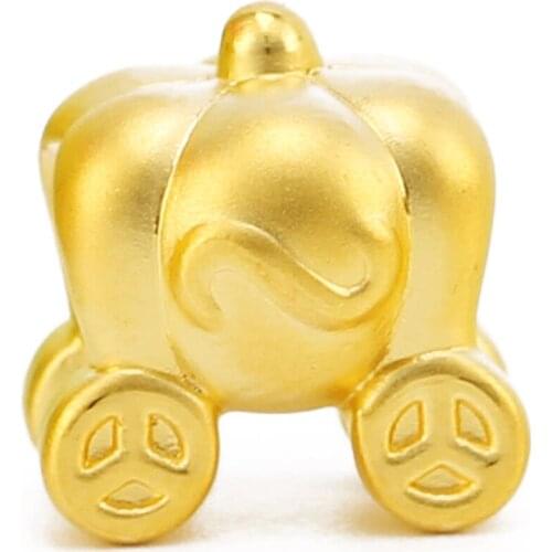 Pure 999 24k Yellow Gold pendant/ 3D Bless Cart Pendant 1.5g