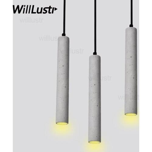 Modern cement LED pendant light minimalist design hanging lighting restaurant hotel office dinning room concrete suspension lamp