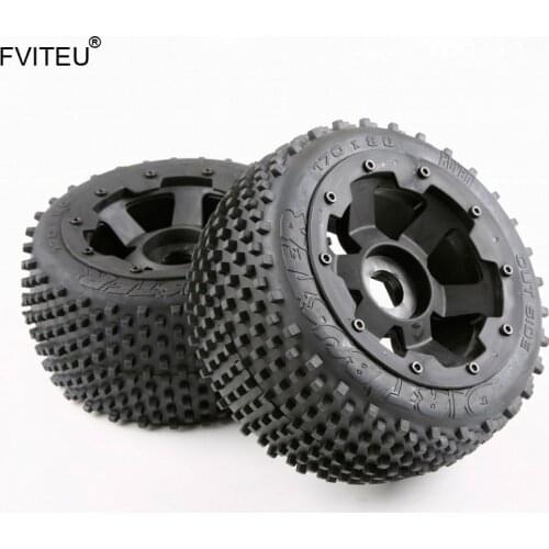 FVITEU Complete Rubber Rear Off-Road Wheel Tire set Fit 1/5 HPI Baja 5B Rovan King Motor
