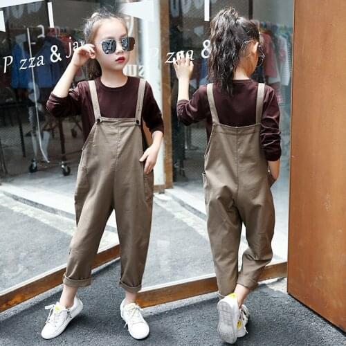 Girls' Casual Breeches Suit Autumn Korean Childrens Long Sleeved shirt Two-piece Set Childrens Wide-legged Trousers Girls Set