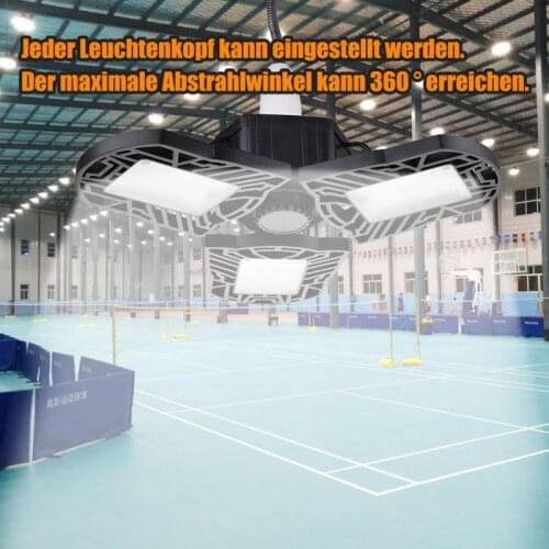 Professional 360 Degrees Super Bright LED Garage Light Deformable Ceiling Folding Light Indoor Industrial Lamps For Football