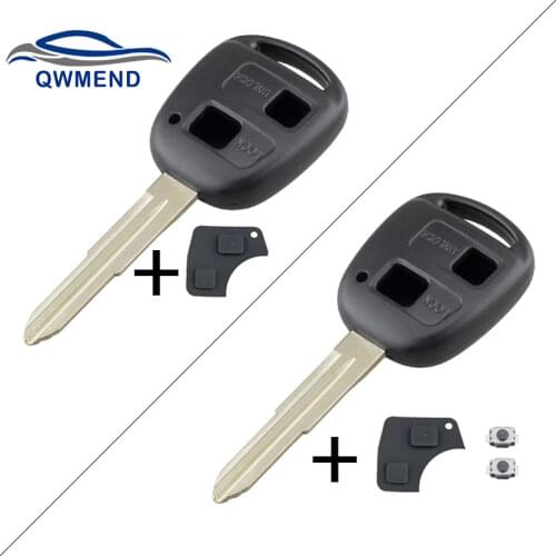 BHKEY Car Key Shell Case Replacement For Toyota Yaris Prado Tarago Camry Corolla TOY41R Blade With Rubber Button Pad+Switches