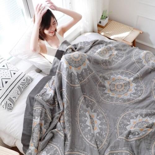 Nordic gauze soft blanket throw cotton single double summer cool quilt thin nap bed cover Breathable sofa blanket bed spread
