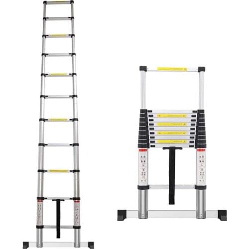 3.2 Meters Adjustable Telescopic Industrial Aluminum Ladder ,Aluminum Alloy Folding Telescopic Ladder Home Building Tool HOT HWC