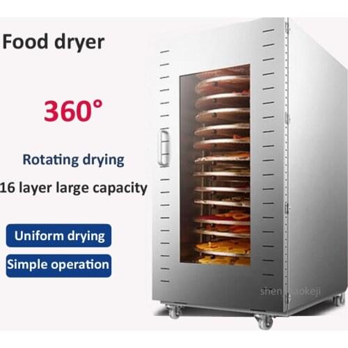 16-layers Food dehydrator Commercial food dryer XZ16 Stainless steel fruits vegetables drying machine 220V 1800W 1pc