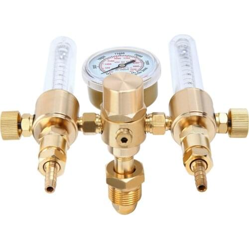 Welder Dual Output Argon CO2 Gas Regulator Flowmeter 0-60CFH CGA580