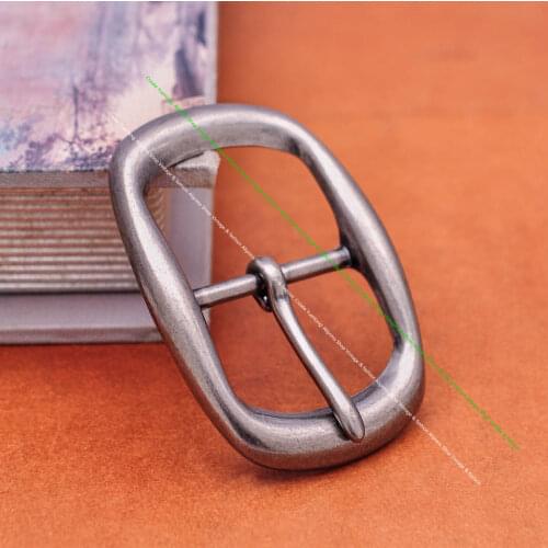 Quality Heavy Duty Classic Silver Plated DIY Leahtercraft Handmade Oval Center Bar Pin Clip Belt Buckle Replacement Fit 36 MM