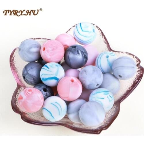 TYRY.HU 100Pcs Silicone Beads 9mm Eco-friendly Sensory Teether Necklace Food Grade Baby Nursing DIY Jewelry Baby Teether Perle