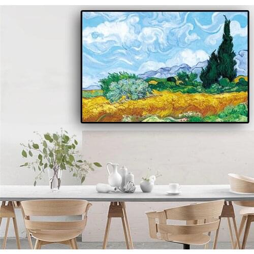 Vince Van Gogh CYPRESS Oil Painting on Canvas Posters and Prints Scandinavian Wall Pop Art Picture for Living Room Kitchen Decor