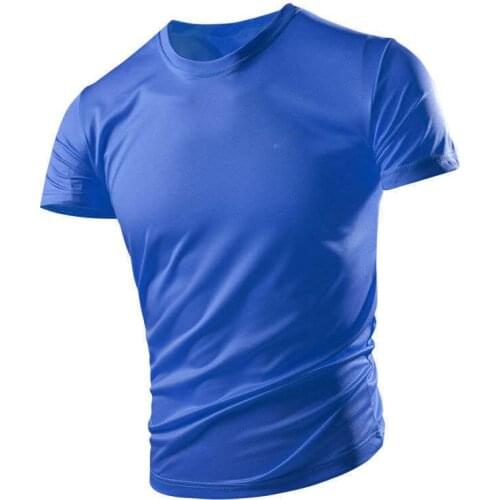 Plus Size Casual Running Shirts Men Summer Quick Dry Sport Exercise Training Top Breathable Sport Fitness Shirt Tee Gym Clothing