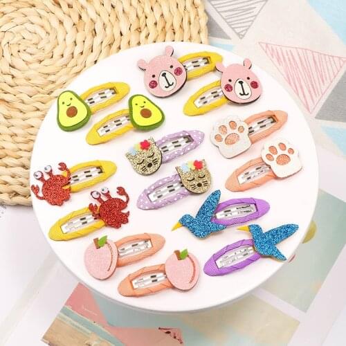 1 Pairs Baby Girl Infant Newborn Gift Toddlers Clips Hairpin Headwrap Children Cute Headwear Lovely Animal Fruit Hair Accessory