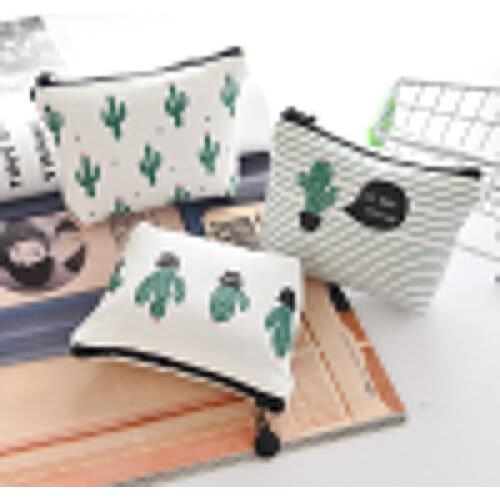 Top Quality Canvas Storage Containers Lovely Cactus Makeup Organizer Bag Cosmetics Bags Storage Organizer Of Women Portable 1pc