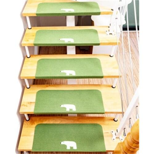 1pc Floor Rug Carpet for Stairway Anti-Slip Stair Mats Self-adhesive Step Mats Foot Pad Entrance Mat