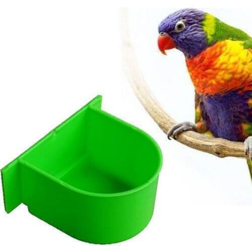 1PC Pet Birds Hanging Feeding Trough Parrot Food Water Bowl Feeding Splash-proof Cup Plastic Bird Pigeons Cage Feeder Supplies