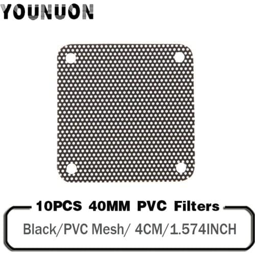 10PCS YOUNUON 40mm Black PVC Filters Fan Guard Protective PVC Mesh for 4cm 40mm Cooling Cooler Fan