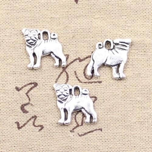 12pcs Charms Dog 16x15mm Antique Making Pendant fit,Vintage Tibetan Silver color,DIY Handmade Jewelry