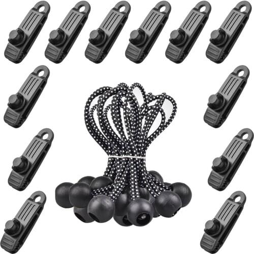 12PCS Tent Clip Adjustable Plastic Heavy Duty Windproof Awning Clamp Outdoor Camping Tent Alligator Clip Nylon Jaw Grip Trap