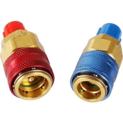 A0NE 1 Pair Freon R134A H/L Car Quick Coupler Connector Brass Adapters Refrigerant