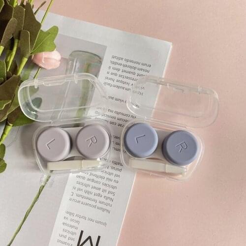 Glasses Case Contact Lens Box Cartoon Anime Eyeball Deco Crystal Round Case with PP Saving Box Small Contact Lens Box