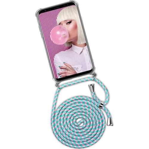 Crossbody Phone Case for OPPO Reno 5 Pro Find X3 Lite X2 A9 2020 Realme 8 Pro X7 Strap Lanyard Shockproof Transparent Cover