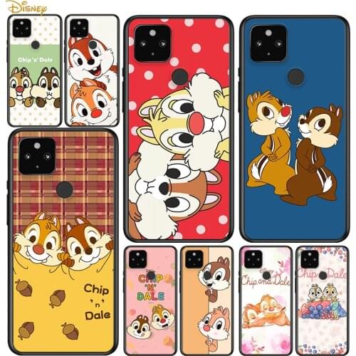 Disney Chip 'n' Dale Shockproof Cover for Google Pixel 5 5A 4 4A XL 5G Black Phone Case Shell Soft Fundas Coque Capa