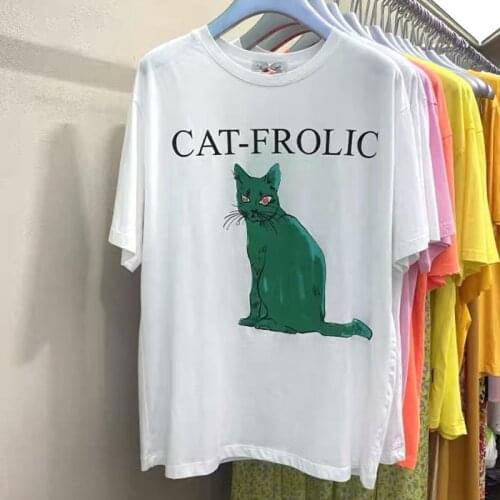 Calelinka Kpop Cat Frolic Printed Graphic Cool Tshirts For Women Plus Size Cotton Short Sleeve Tops O Neck Summer Chic Tops