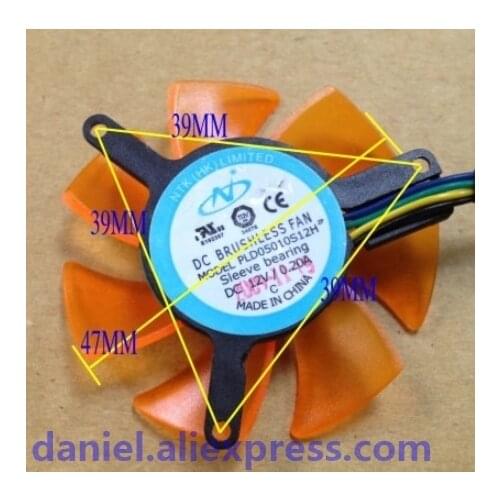 Graphic card fan PLD05010S12H 50105CM graphics card fan blade 4 needle speed regulating fan