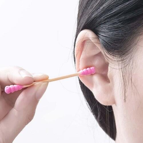 Coton tige r utilisable oreille Double Thread Head Disposable Ear Cleaning Cotton Swab Buds Paper Rod ecofriendly sticks Thread