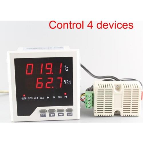 Big size 96*96mm can connect 4 device intelligent temperature and humidity controller for greenhouse with 2 output alarm CJ-303