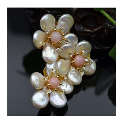 Italian Designer Natural Shaped Pearl Pink Opal Brooch Pendant