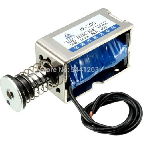 JF-Z05 DC6V 12V 24V 45N 10mm Stroke Pull Push Solenoid Electromagnet Open Frame Type Linear Motion