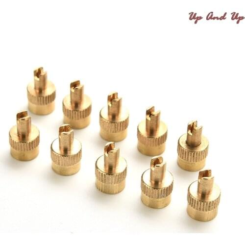 Motorcyle Car Chrome Metal Slotted Head Valve Stem Caps With Core Remover Tool 10Pcs