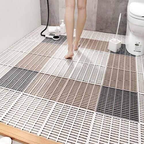 Shower Bath Mat 300X300mm PVC Bathroom Non-slip Splicing Mat Foot Massage Mesh Soft Plastic Stripe Footpad Bathroom Accessories