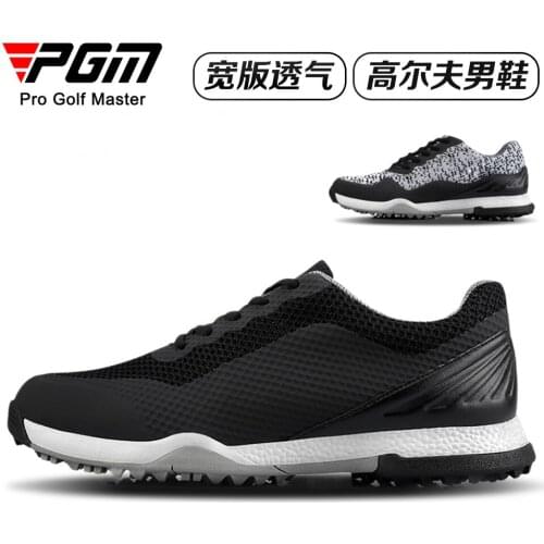 PGM Mens 3D Breathable Waterproof Golf Shoes Men Black Golf Sneakers Summer Breathable Mesh Anti-slip Stud Golf Shoes 39-44