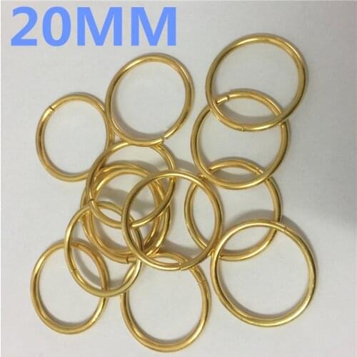 50pcs 20mm 4/5''Metal Unwelded O Rings of leather Accessory Cast Carft Strap Round DIY (GOLD)metal shoes bags Buckles
