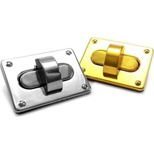49 x 36 mm Rectangle Metal Lock Craft Case Clasp Turn lock Bag Purse Belt Twist Lock Silver/ Gold 10sets/lot