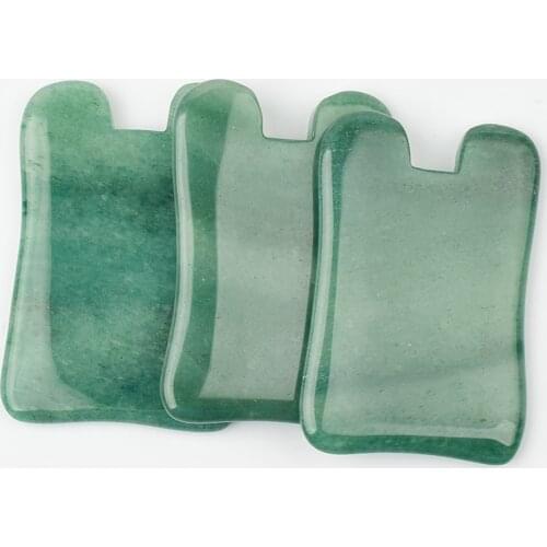 1 Piece Massage Gua Sha Stone Natural Green Aventurine Face Body Scraper Scraping Board Back Foot Guash Scratch Massager Tools