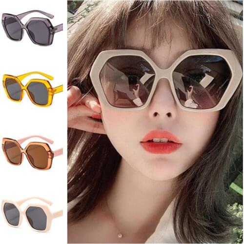 Fashion Sunglasses Polygon Sun Glasses Unisex Oversize Frame Adumbral Anti-UV Spectacles Retro Eyeglasses A