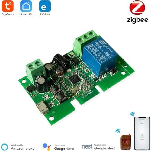 Tuya Zigbee Jog Inching Switch Module ,USB 5V 7-32V DIY Smart Switch, Works with eWeLink Zigbee Bridge, Voice Control by Alexa