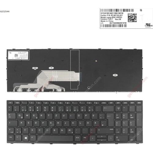 German QWERTZ New Replacement Keyboard for HP Probook 450 G5 455 G5 470 G5 Laptop Black with Frame