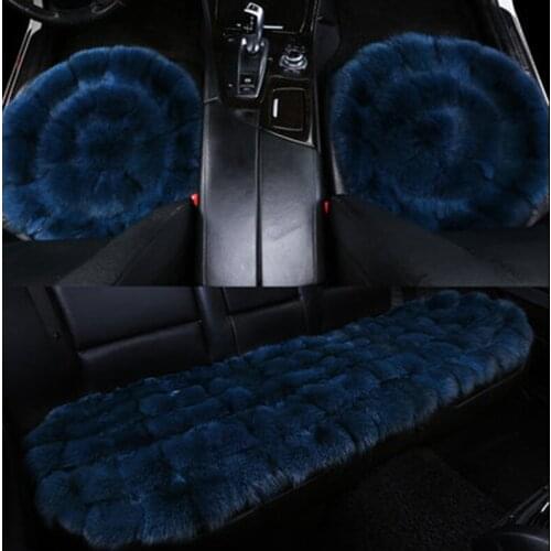 Car seat cushion winter warm no backrest square pad fur one three piece wool cushion CD50 Q03